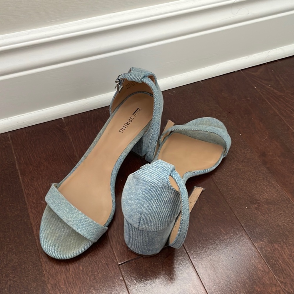 Denim heels